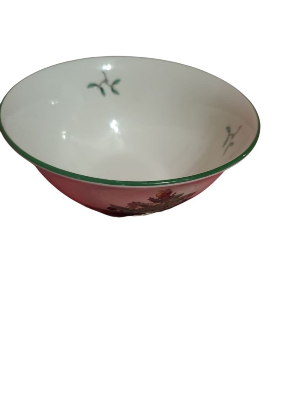 Spode Christmas Tree Bowl  Red transferware Holiday serving bowl - Picture 3 of 10